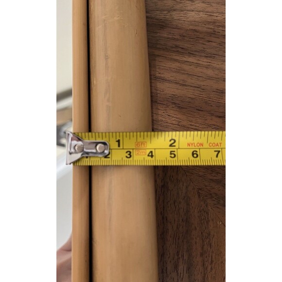 VTG MCM Rattan Bamboo Mirror Vintage Rectangular 12.5x10in Boho Beach Coastal - Picture 9 of 9